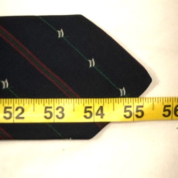 Brooks Brothers Makers Vintage Tie Repp Weave RARE Golf Stripe Blue English Silk - Picture 8 of 9